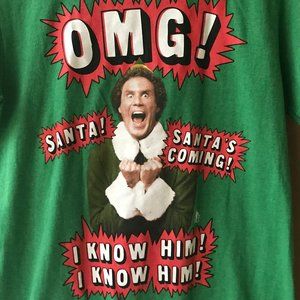 OMG Funny ELF Christmas T-Shirt Santa's Coming Humor Size S Small Will Ferrell